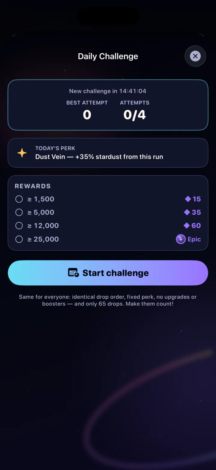 NOVA POP! daily event challenge and rewards