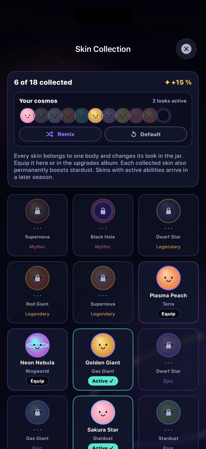 NOVA POP! collection of celestial character skins